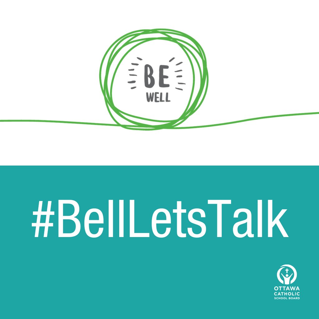 Let's talk about #MentalHealth today! What are some of your strategies to #BeWell? #BellLetsTalk #BellLetsTalkDay #ocsbBeWell #EndTheStigma