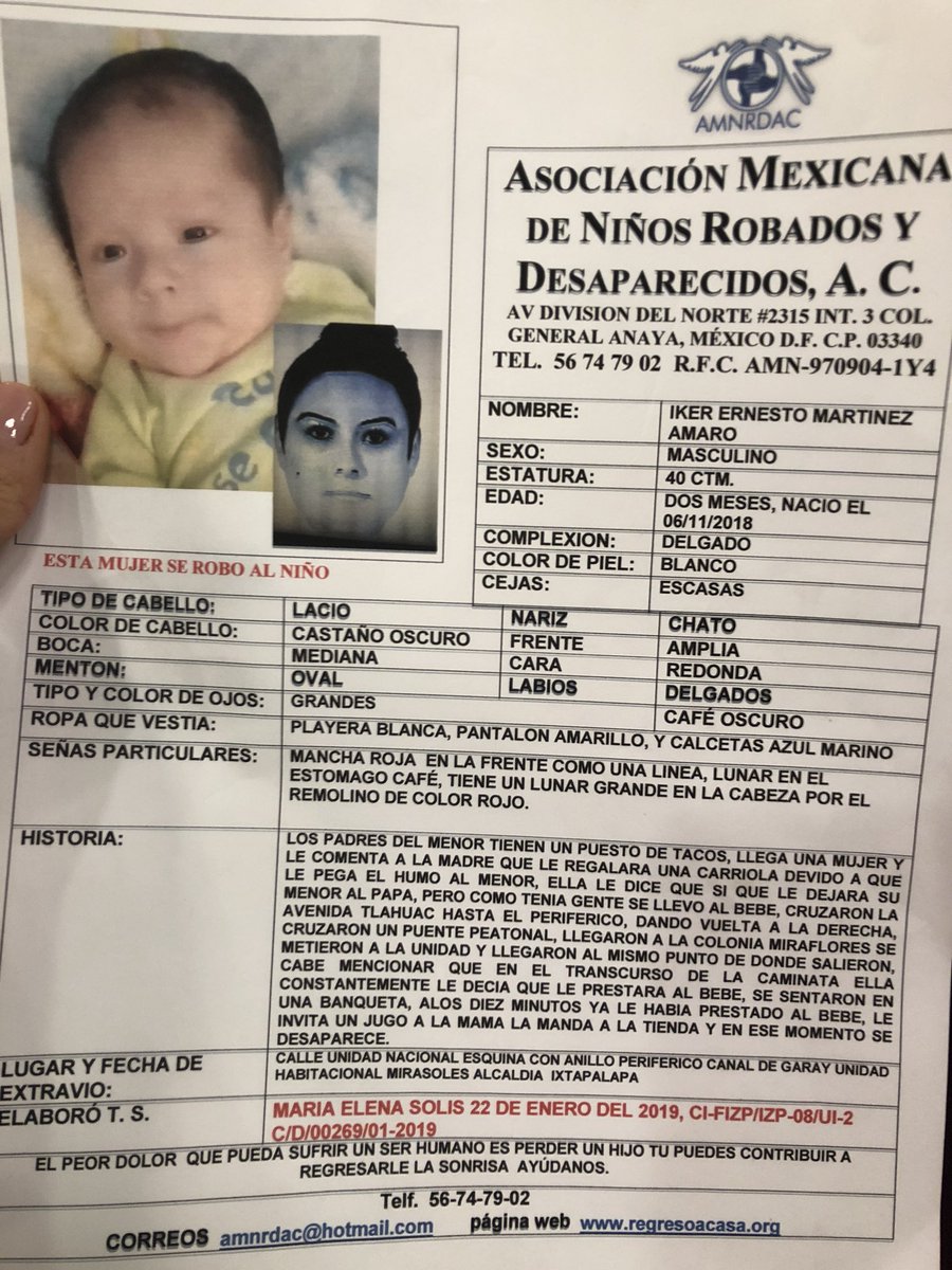 taniarin's tweet photo. El pasado 20 de Enero en Iztapalapa a Melanie y a Ernesto le arrebataron a su bebé de solo 2 meses de nacido POR FAVOR ayuden a difundir y si tienen alguna información comuníquense . La foto de la mujer es el retrato hablado de la desalmada que rapto al pequeño Íker . RT https://t.co/ds8s9vPGvu
