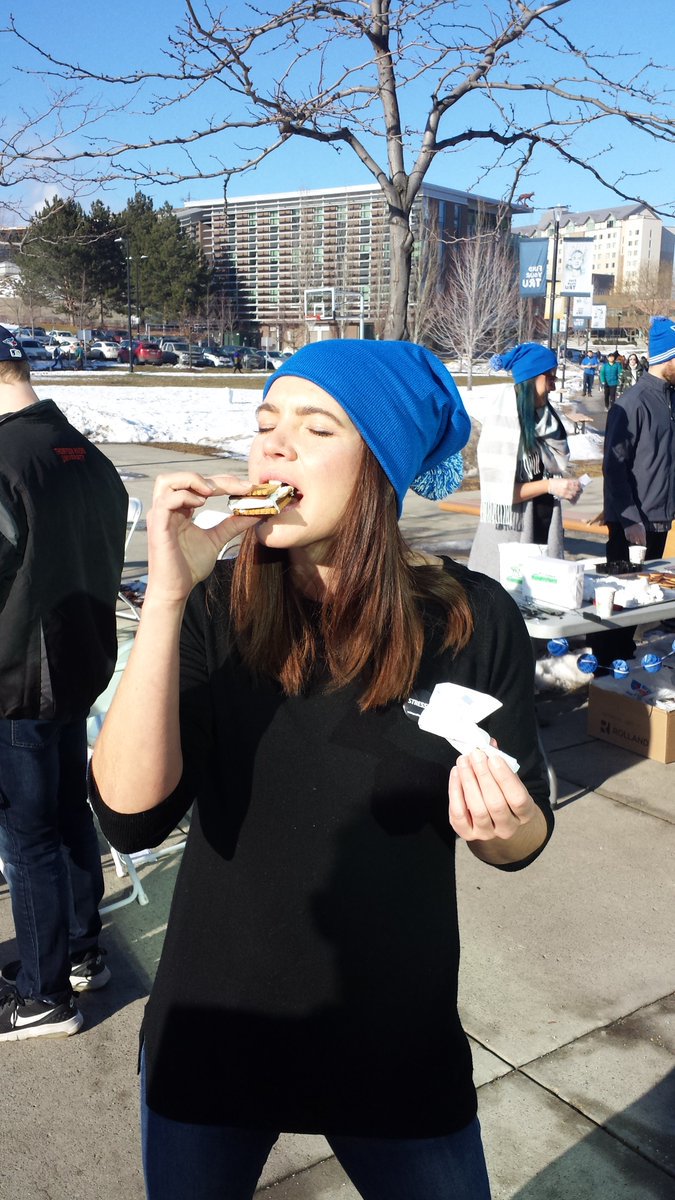 truwc's tweet photo. Bell Let's Talk TODAY! Campus campfire, 11am - 2pm Outside Student Street, FREE Chair Yoga demos inside Student Street, 11:30am - 1pm. It is always a good time to eat a s'more! #BellLetsTaIk https://t.co/CedooUwsTk