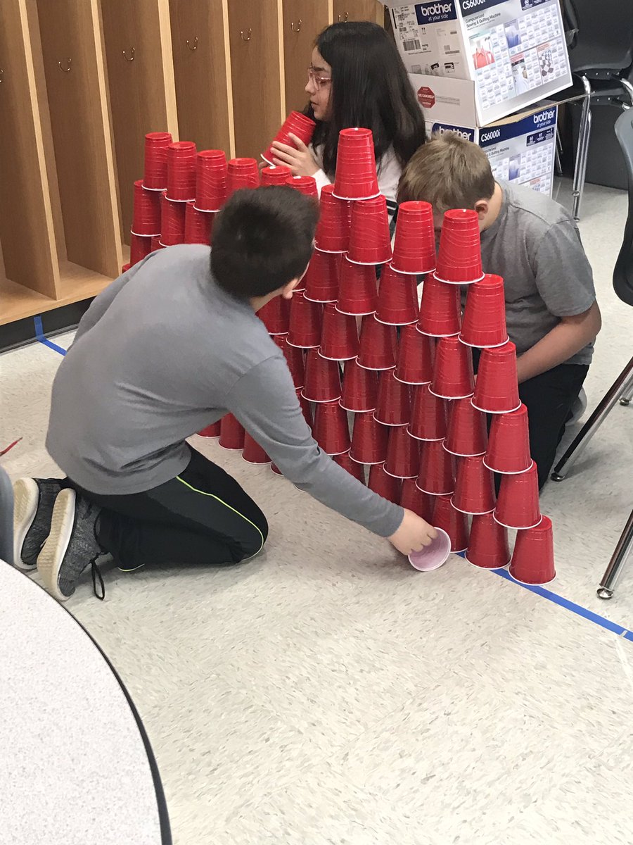 MsGehaReading's tweet image. 100 th day of school Cup challenge accepted and completed! Our tallest tower...7 feet 2 inches! @MattVillasana @CRE_Cardinals #creteach