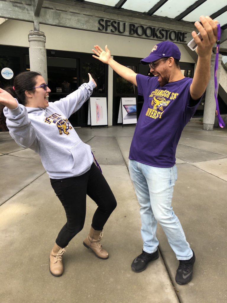 SFSUBookstore's tweet photo. New semester = new Gator gear for you  🐊💜💛 

#sfsu #sfstate #sfsubookstore #springsemester #springsemester2019 #spring2019 #sfsu2019 #gators #gogators #sfsugators #college #collegegear #collegeswag #sfsugear #school #purpleandyellow #sanfrancisco #sf #bookstore #mygatorgear https://t.co/Fmz2adsYvJ