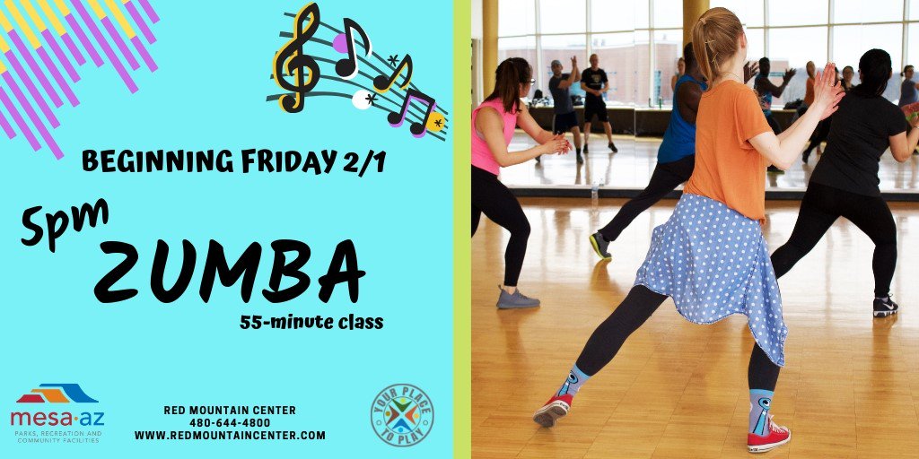RedMtnCenter's tweet photo. 📢 By popular request…you asked for it, and we 👂you! Beginning this Friday, we will offer 5pm #Zumba with Donna J.! Bring a friend and #dance 💃🕺, burn calories 🙀, and tone 💪! https://t.co/HI2HiKSMZl