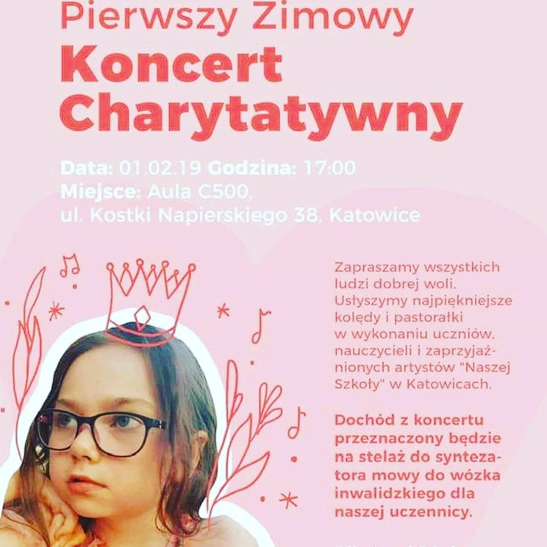 AkademiaMadrych's tweet photo. 1 Lutego, Katowice, GWSH!
Kto przyjdzie pomóc uczennicy Niepublicznej Szkoły Podstawowej. "Nasza Szkoła"? Zachęcamy, bo warto! 🌸🌸🌸
#pomagamy #koncertcharytatywny #Katowice https://t.co/4ywmZBqgav