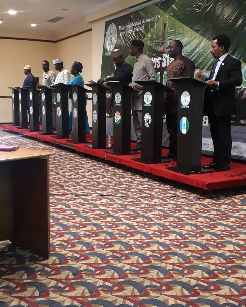 dokilink's tweet photo. The Gubernatorial Candidates have arrived and are ready to field questions from the panelists 

#NMALagosDebate @dokilink @pharmaccessgroup #nordicafertilitycentre #blueboxmaccromedia #firstfoundation https://t.co/Oq2o5f0dNs