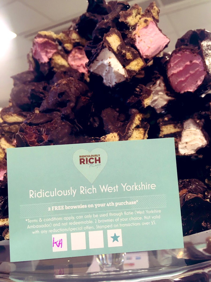 rrwestyorkshire's tweet photo. Did you know we have a loyalty card at @rrwestyorkshire? Just ask for one next time you see us (West Yorkshire only!) & youβll soon get 2 free brownies π€€ #loyalcustomers #ridiculouslyrichbyalana #brownies #traybakes #westyorkshire #repeatcustom #rewards #freebrownies https://t.co/kGmxWVzl0b