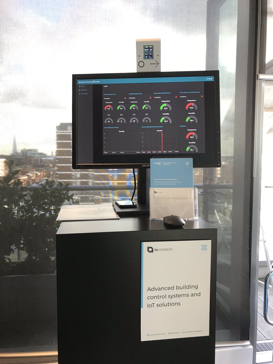 iaconnects's tweet photo. .@iaconnects are showcasing at the opening night of the #FutureNetworksLab at @DigiCatapult. Get in touch if youโre interested in seeing our Building Occupancy IoT solution! #iot #digicatapult https://t.co/cbRJcaQ3cM
