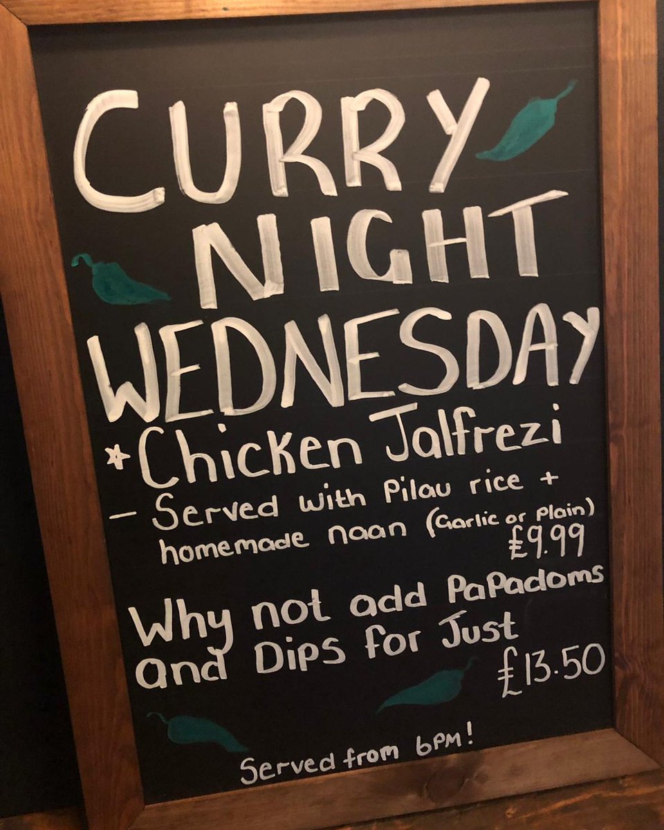 <a href="/CornerBarCrewee/">The Corner Bar, Crewe</a>
Wednesday Curry Night tonight 🍛 come popadom down 😋

🕛 Food served every day, Mon-Sat 12-8pm | Sun 12-6pm.

Like👍, Comment💬, &amp; Share🔁 #supportlocalbusiness