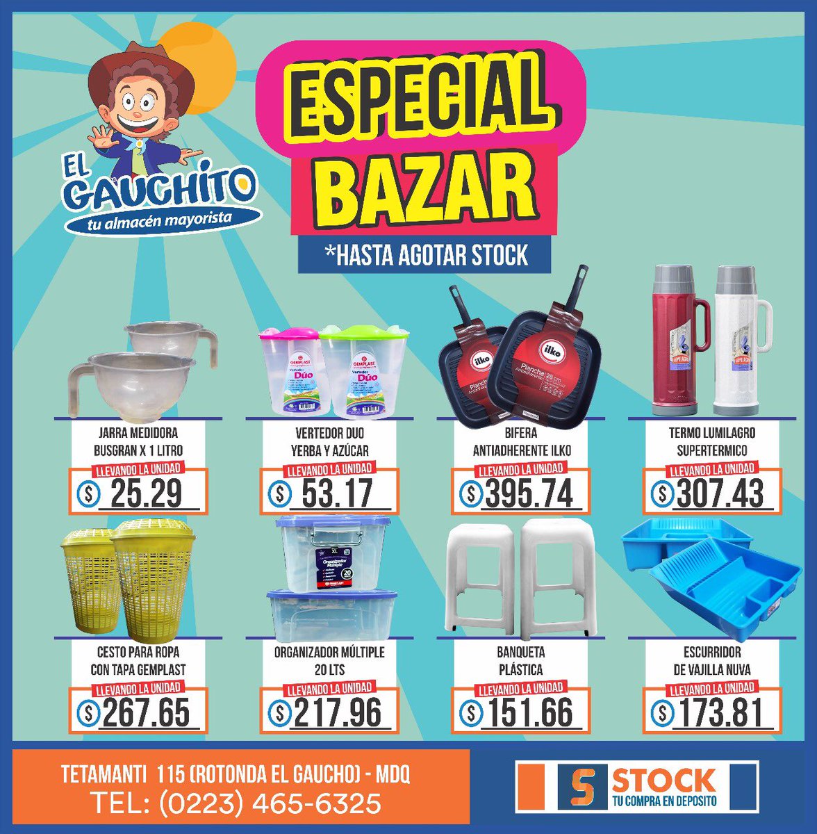 MGauchito's tweet photo. 🎉ESPECIAL BAZAR🎉

TE ESPERAMOS😉

El Gauchito, tu almacén mayorista.

#elgaucho #elgauchito #mayorista #almacen #mercado #mardelplata #ofertas #precios #supermercado #preciosbajos #barrio #mdq https://t.co/LFs45jMIY0