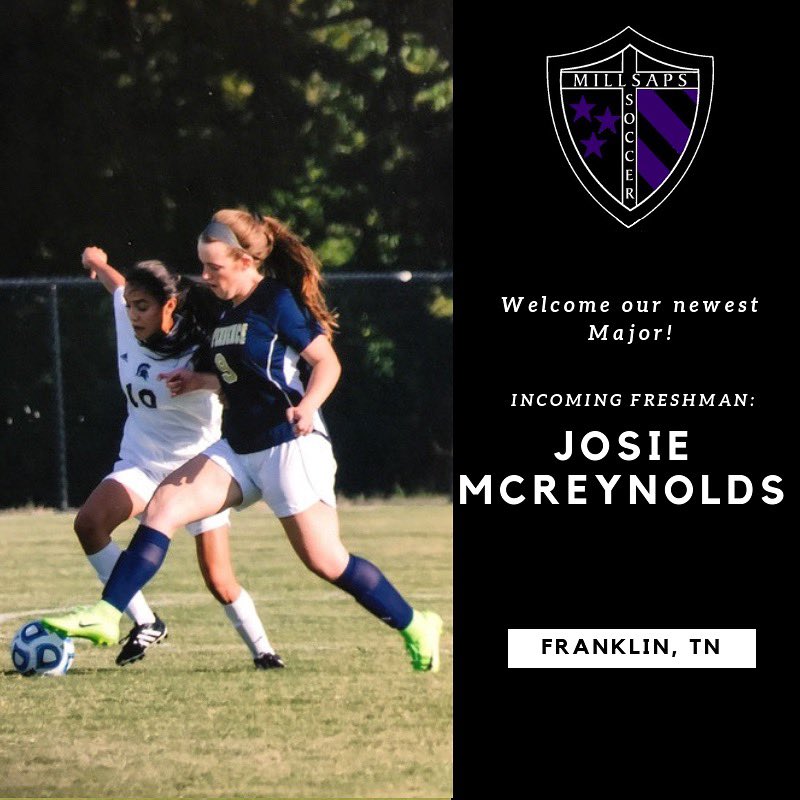 Excited to introduce our second commit, Josie McReynolds! Welcome to the Millsaps Women’s Soccer family!⚽️⚔️#gomajors