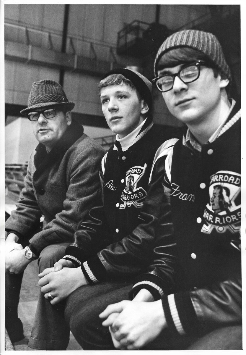 VintageMNHockey's tweet photo. R.I.P. to long-time legendary @WarroadHShockey Head Coach - Dick Robert's shown here with Alan Hangsleben (middle) &amp; Frank Kahn from March 1970. Sorry for your loss @Hardo27 https://t.co/Rzcn1GMLlL