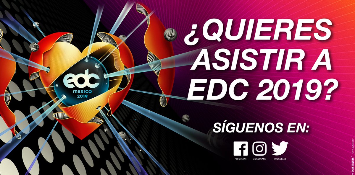 OGGIJEANS's tweet photo. ¡Ve con nosotros a @EDC_MEXICO y vive un fin de semana lleno de beats! ¿Lo primero que tienes que hacer? Seguirnos en todas nuestras redes y darle RT al tuit. 🎉🎊😍 #FelizMiércoles #OggiEnEDC2019 https://t.co/jxs2ZXPlOl