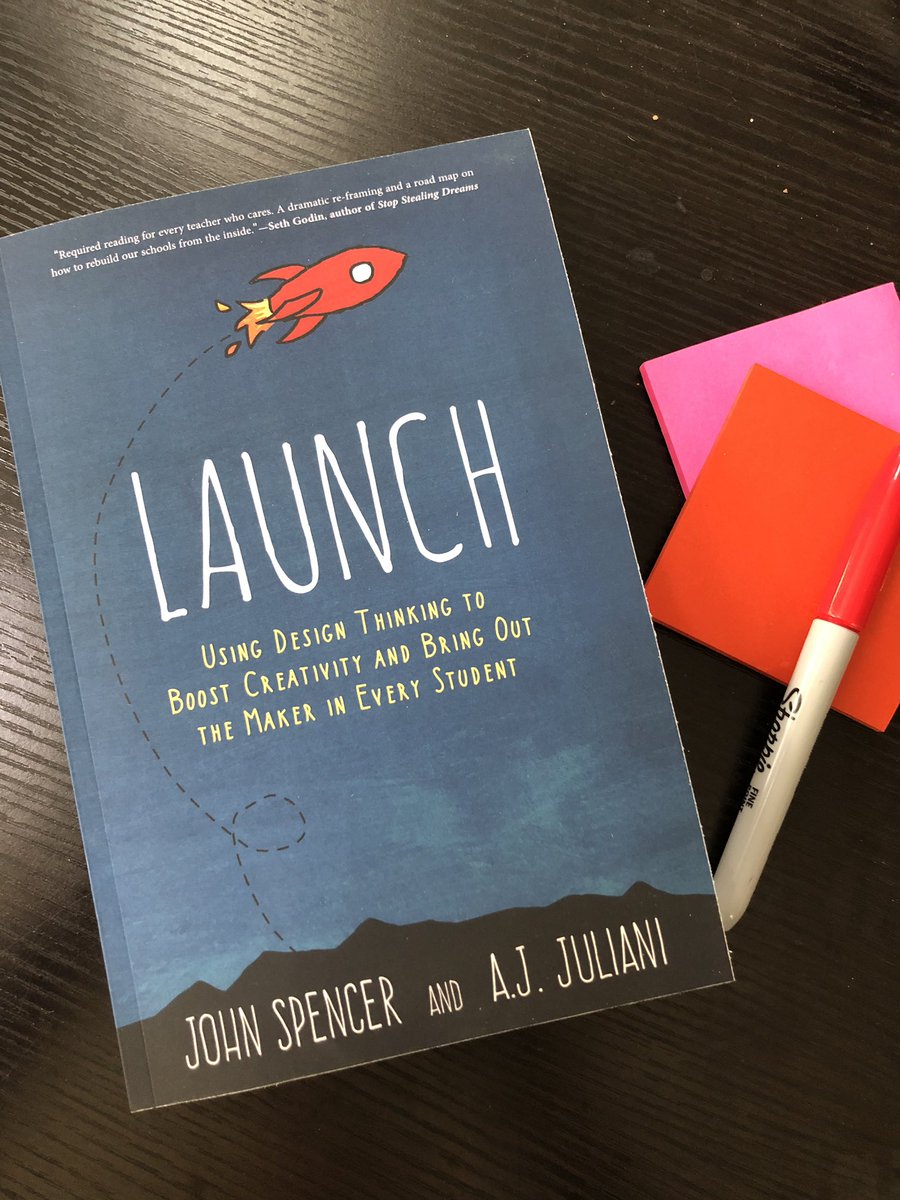 karen_sanzo's tweet photo. What are you reading to help spark possibilities for re-imagining education? #LAUNCH your design journey! #happydesigning #dthinking  #launchbook https://t.co/mOJrbBA1vb