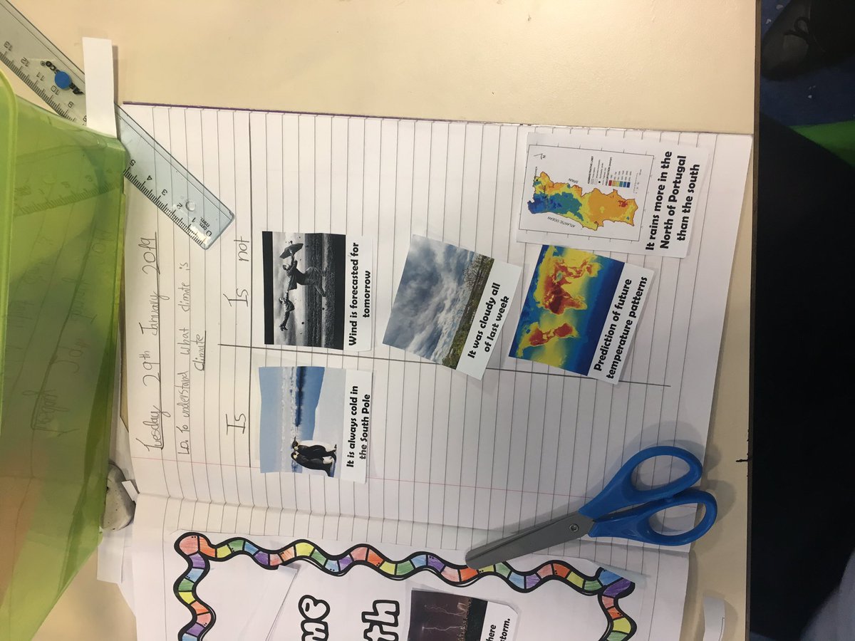 primaryclare's tweet photo. My class using an is/is not chart to understand the concept of climate. I'm trialling teaching in a more concept based way and my grade 4 are loving it! So nice to put into practise what I learned! Thanks again @ProLearnInt and @jchumblecrofts https://t.co/yfAOZfDMto