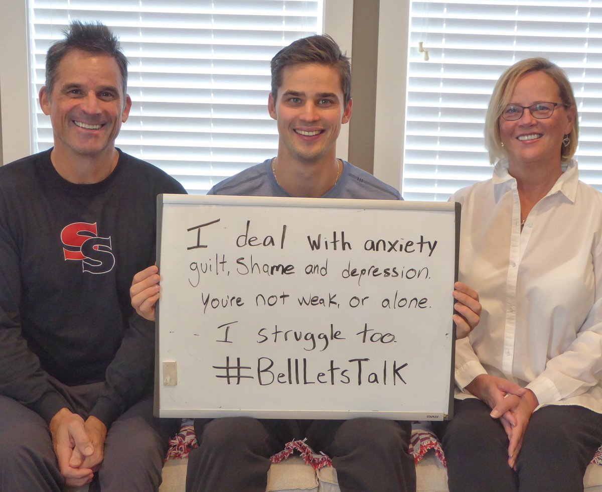 I deal with anxiety, guilt, shame and depression.
You’re not weak or alone, I struggle too.
Let’s spread awareness for all the good people out there that are struggling silence. 
I’m here to help break the silence surround mental health.
#BellLetsTalk ❤️