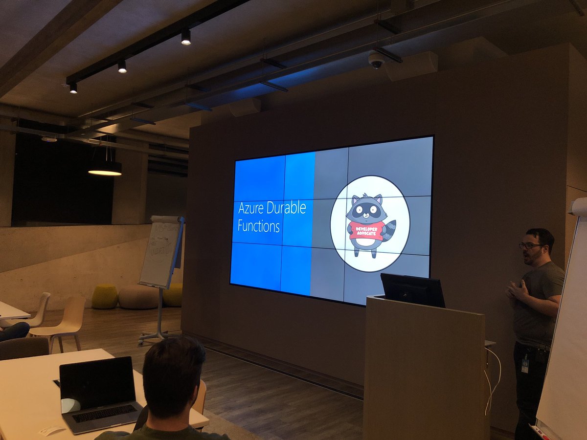 bianchiluca's tweet image. Azure Durable Functions with @MaximRouiller at today #ServerlessMeetup