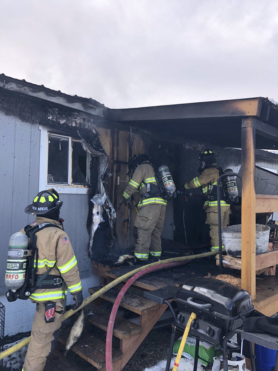 Missoula Rural Fire District is on scene of a structure fire on West Acres Loop in Lolo. Quick fire knockdown. Mop up, salvage and overhaul in progress. 2 dogs and a cat saved by neighbors and fire crews. #MRFD #firefighters #petsarefamily
