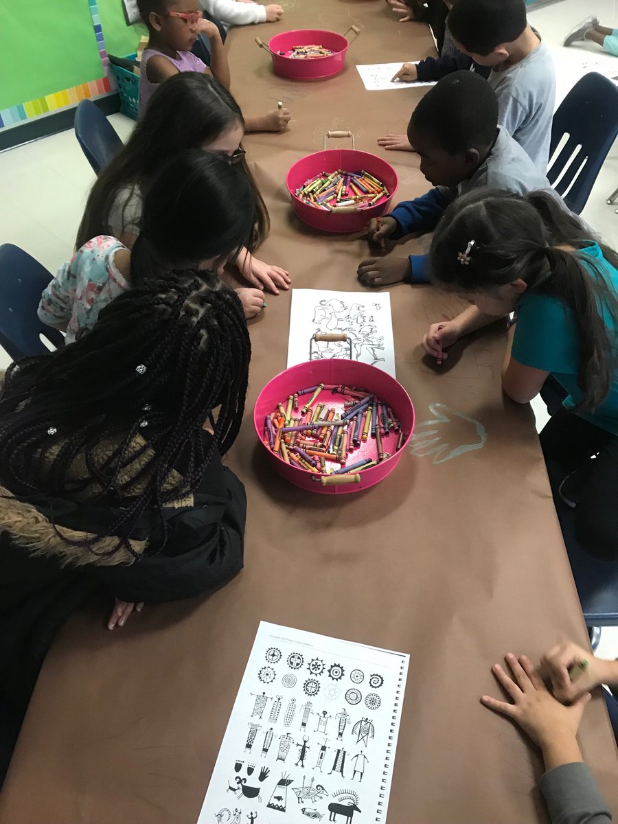 Working on our cave art in first grade ❤️🎨 ⁦<a href="/daviscfb/">Dale B. Davis Elementary</a>⁩