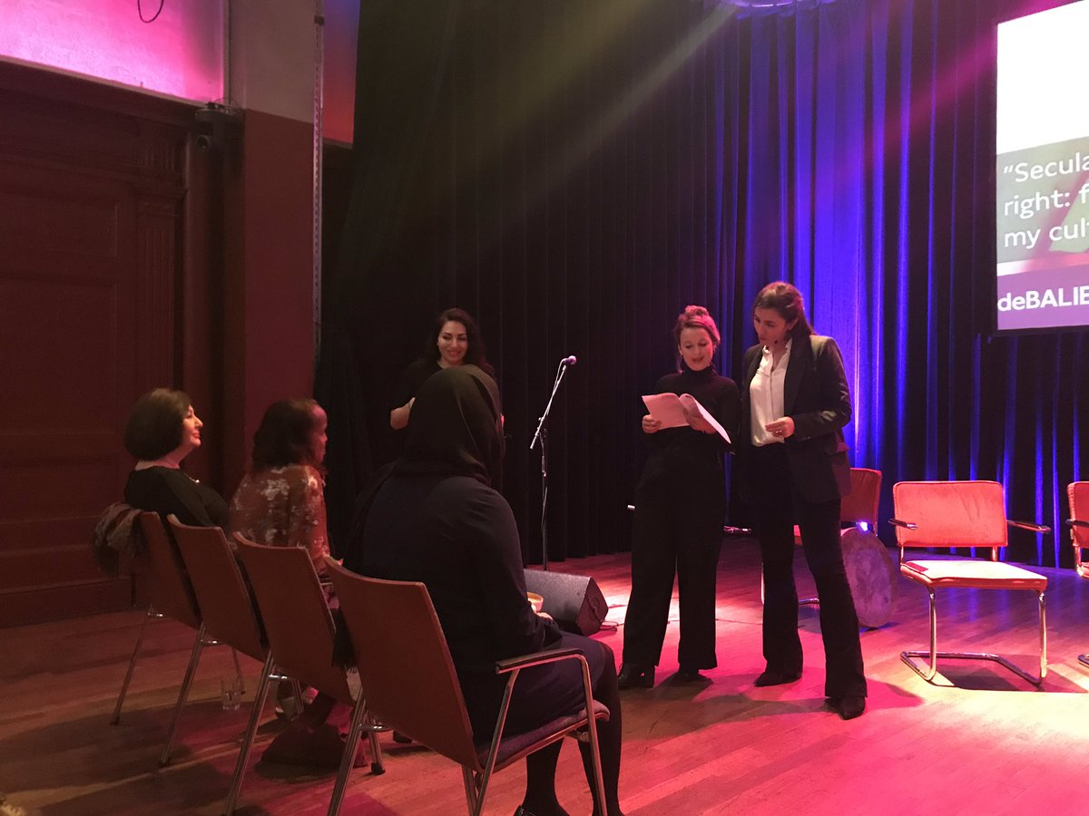 YoeriAlbrecht's tweet image. A few minutes to showtime. 24th #FreedomLecture @DeBalie tonight by @MaryamNamazie with among others @NazmiyeOral @NadiaMoussaid @femmes4freedom.