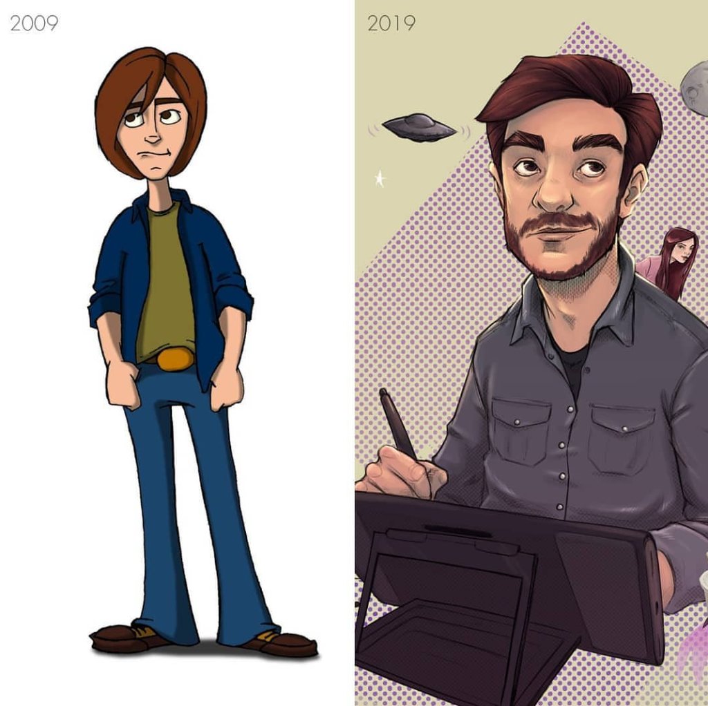 wacom's tweet photo. Practice is everything. We love seeing progress from our community. This is @martinvilag's 10 year evolution with Wacom by his side. Send us your #LevelUpWithWacom. https://t.co/pR9SbLRVZt