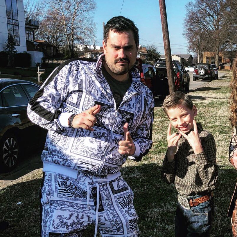 masonramsey's tweet photo. HBD to the 🐐 @barstoolbigcat Sorry it took so long to hang out but that mustache made my family suspicious https://t.co/YPa4UV5VGh