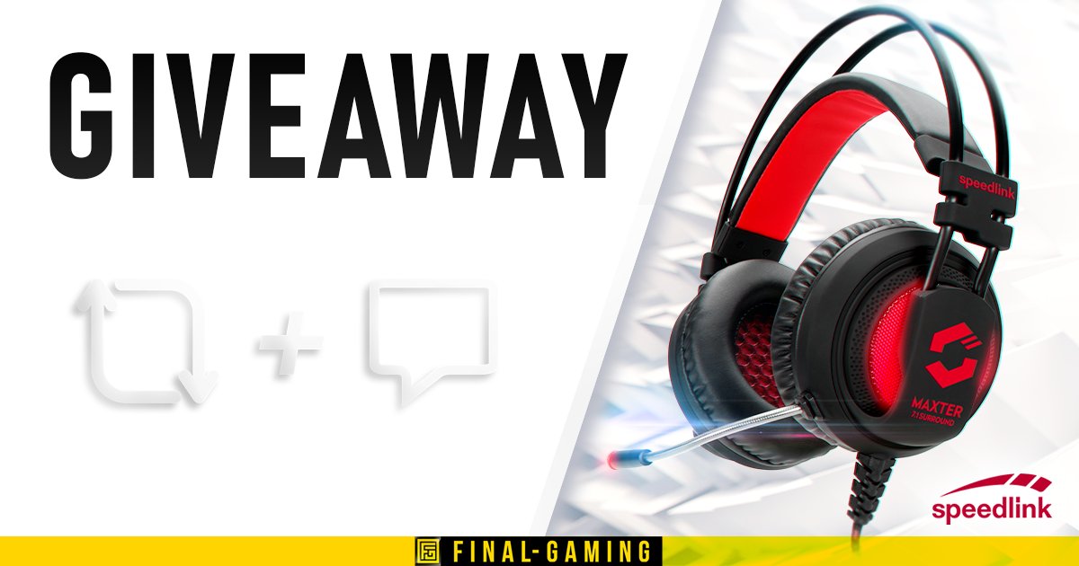 Check out our new Maxter 7.1 raffle! What do you have to do for this? 1. Retweet this Tweet | 2. Follow .@Speedlink_world | 3.Comment with #Speedlink / Duration: 30.01-06.02 Good luck and have fun. #Werbung