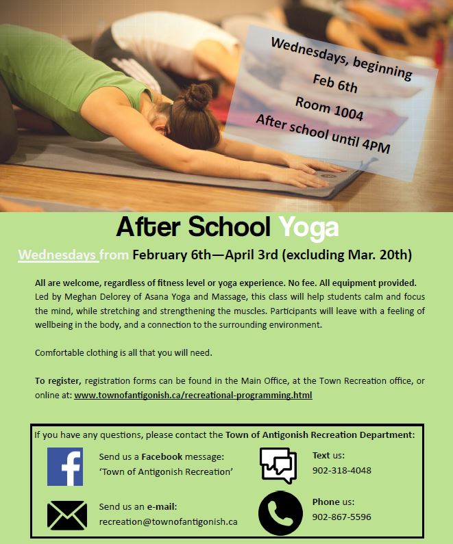 DrJHGRegional's tweet photo. Hey DrJ! After school Yoga Program beginning Wednesday, February 6th in room 1004. It is being put on by Town Recreation.  To register complete this form- https://t.co/DKTT8SmvWu https://t.co/TEhJnkTbmj
