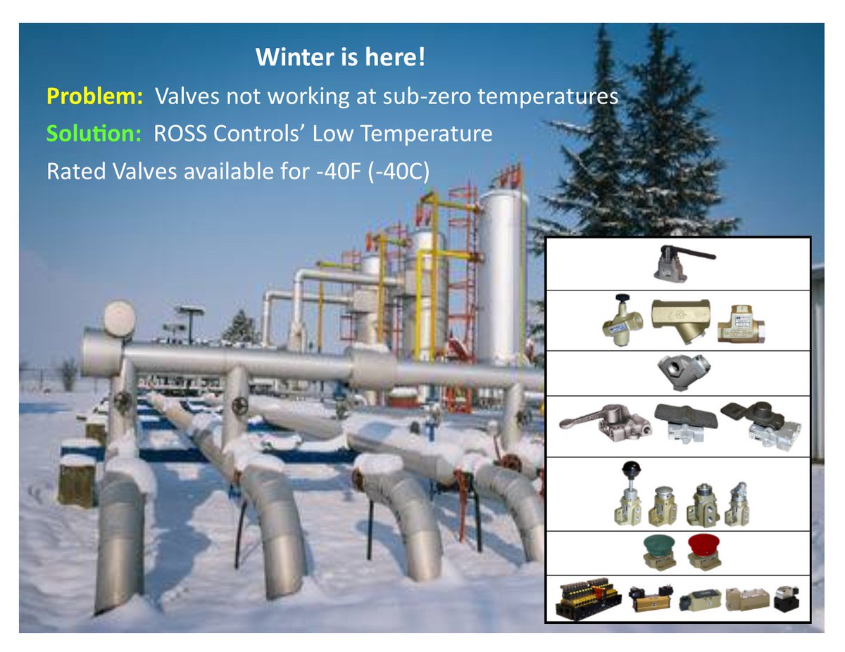 With the Polar Vortex pushing temperatures to record lows, don’t get caught in the cold with valves that won’t function. ROSS Controls has modernized low-temperature ratings for many of our legacy products. Follow this link to learn more: bit.ly/2QmifBT