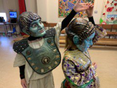TheFetchTheatre's tweet photo. Images from #Lucton #school showing Fetch daylong #theatre #workshop were pupils tell the Story of #Theseus and the #Minotaur. Book now in your local school, it is just an amazing way to #learn. #masks and #puppets. https://t.co/FTJ0jajTJl