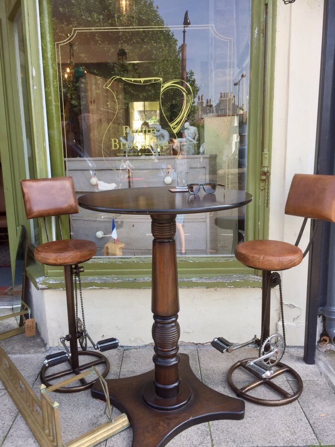 lapetitedeal's tweet photo. We’re getting some more of these ‘cycle’ bar stools in again soon. Leather seats &amp; backrests &amp; static pedal footrests, they’re really comfortable. https://t.co/FY0i59dzmI