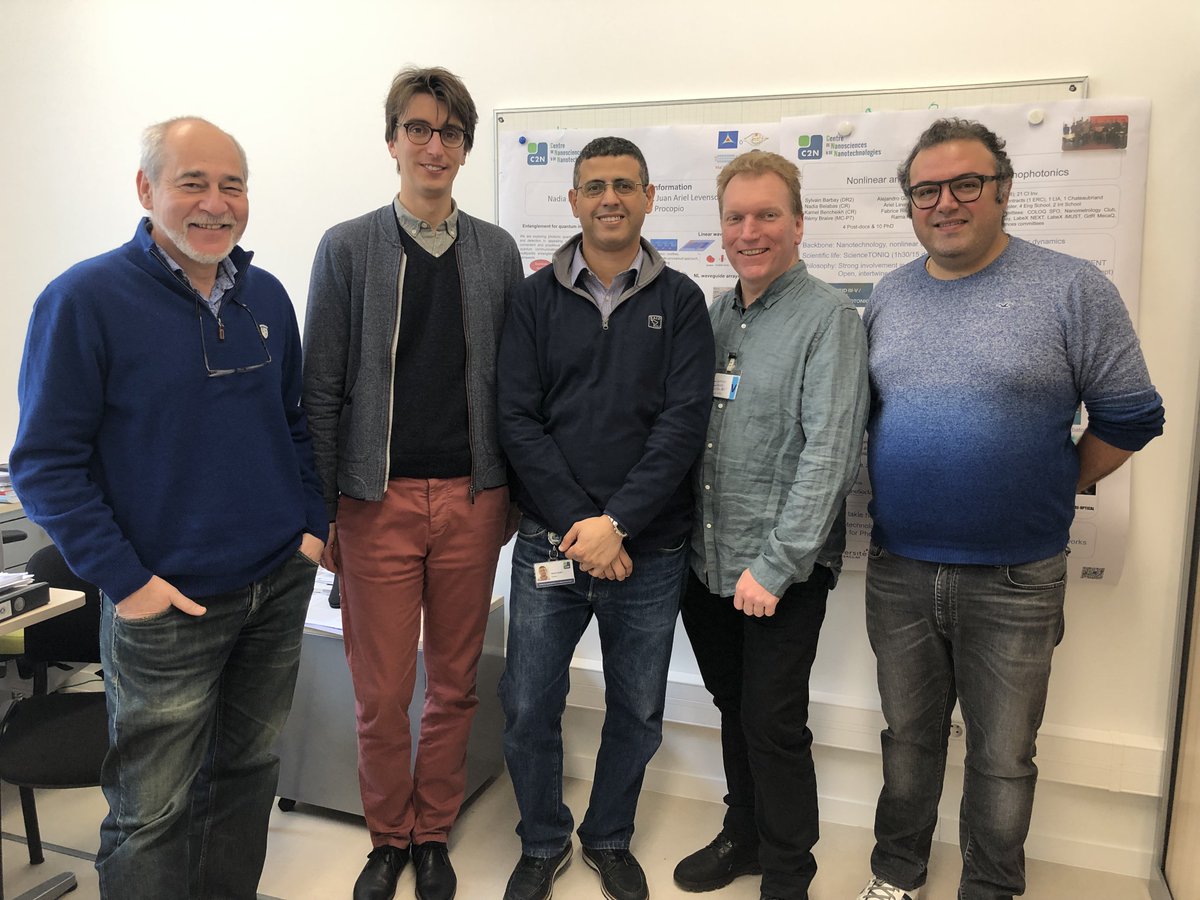 ArnanMitchell's tweet photo. Great visiting @C2N_com with Remy Braive and and Fabrice Rainieri who were both at @ResearchRMIT @MNRF_RMIT @CNRS #ALPhFA in Dec. Introduced to Juan Ariel Levenson and Kamel Pencheikh who are interested to collaborate with our LNOI #photonics chips https://t.co/Zb1NRlYCVR