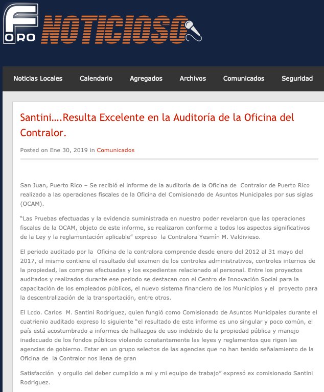 carlossantinipr's tweet photo. Sacamos A+ en el Informe del Contralor @ocpronline Ni un señalamiento en 4 años. #eficiencia #Esperanza #PuertoRico https://t.co/UMU5H78bdg
