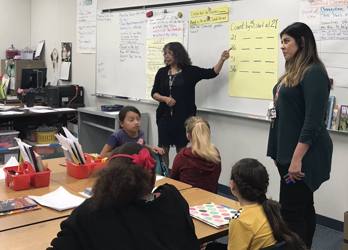 Psustaitaclark's tweet image. . #LRSLobos teachers using our collaboration day to try out new #mathroutines with @PortervilleUSD YES program students. SPLAT, Just the Facts, Choral Counting &amp;amp; more!