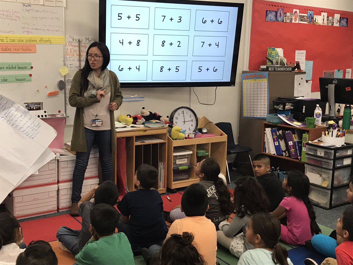 Psustaitaclark's tweet image. . #LRSLobos teachers using our collaboration day to try out new #mathroutines with @PortervilleUSD YES program students. SPLAT, Just the Facts, Choral Counting &amp;amp; more!