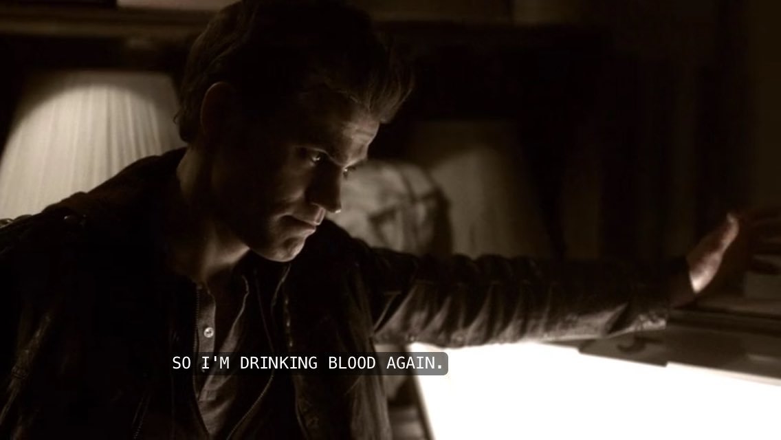 i literally can't stand him. No one forced stefan to do anything, he refused to get help, lied to elena about drinking blood again and he doesn't take any responsibility for it. He started to drink blood again bc he wanted to, not bc anyone forced him to do it.