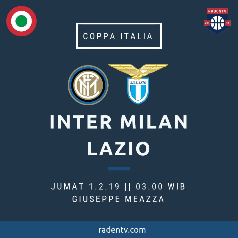 #KuisRadenTV 

Siapa pencetak gol pertama &amp; skor akhir (ET tidak dihitung) Inter vs Lazio 

Reply &amp; RT

Pulsa @ 25k untuk 2 followers Raden yg beruntung
Quiz hunter minggir! 
Kuis ditutup saat kick-off

Link streaming: bit.ly/2Rr8sar
#InterLazio #CoppaItalia