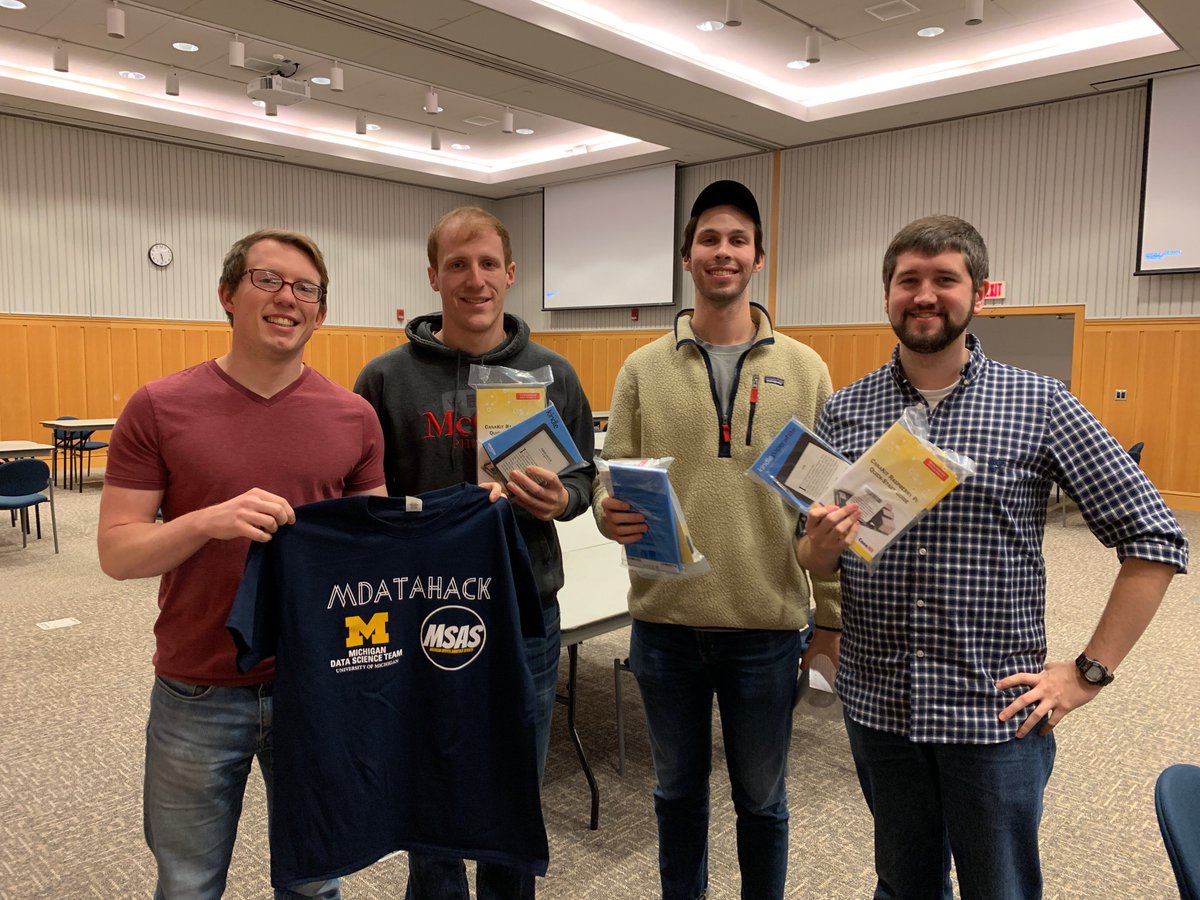 mdst_umich's tweet photo. The first MDataHack was an absolute success! Thank you for everyone who was able to come out and join us! These were some challenging datasets and the work that these 28 teams were able to accomplish in just 24 hours was extremely impressive! https://t.co/vNoa8r7ZhS