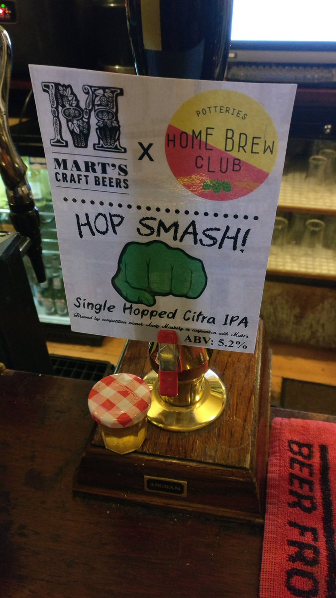 Had this very tasty single hoped Citra from <a href="/martscraftbeer/">Mart's Brewhouse & Tap</a> and <a href="/potterieshbc/">Potteries Home Brew</a> at <a href="/YeOldeVic/">Ye Olde Vic</a> this evening. I'll shall keep an eye out for more from these two.