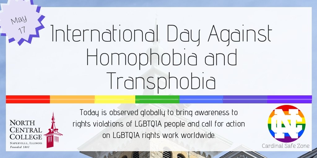 NCSafeZone's tweet photo. Today is the International Day Against Homophobia and Transphobia! https://t.co/9gOYcSCO7m