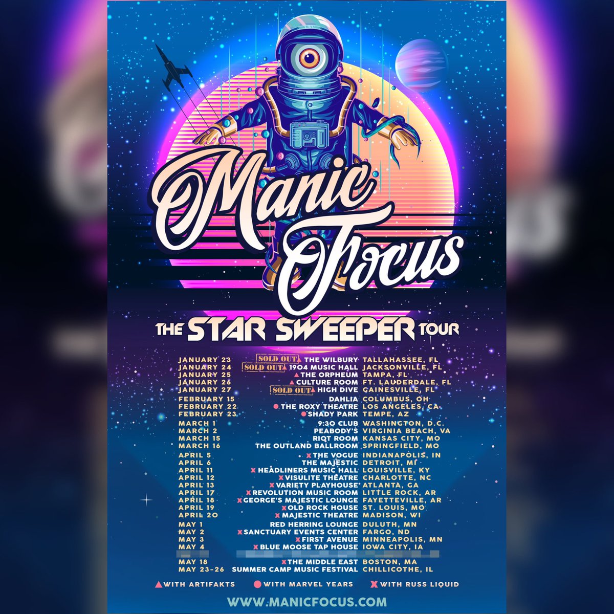 ManicFocus's tweet photo. New dates added to the #StarSweeperTour π§Ήπβ¨ tix in bio! https://t.co/ByqaNrDY59