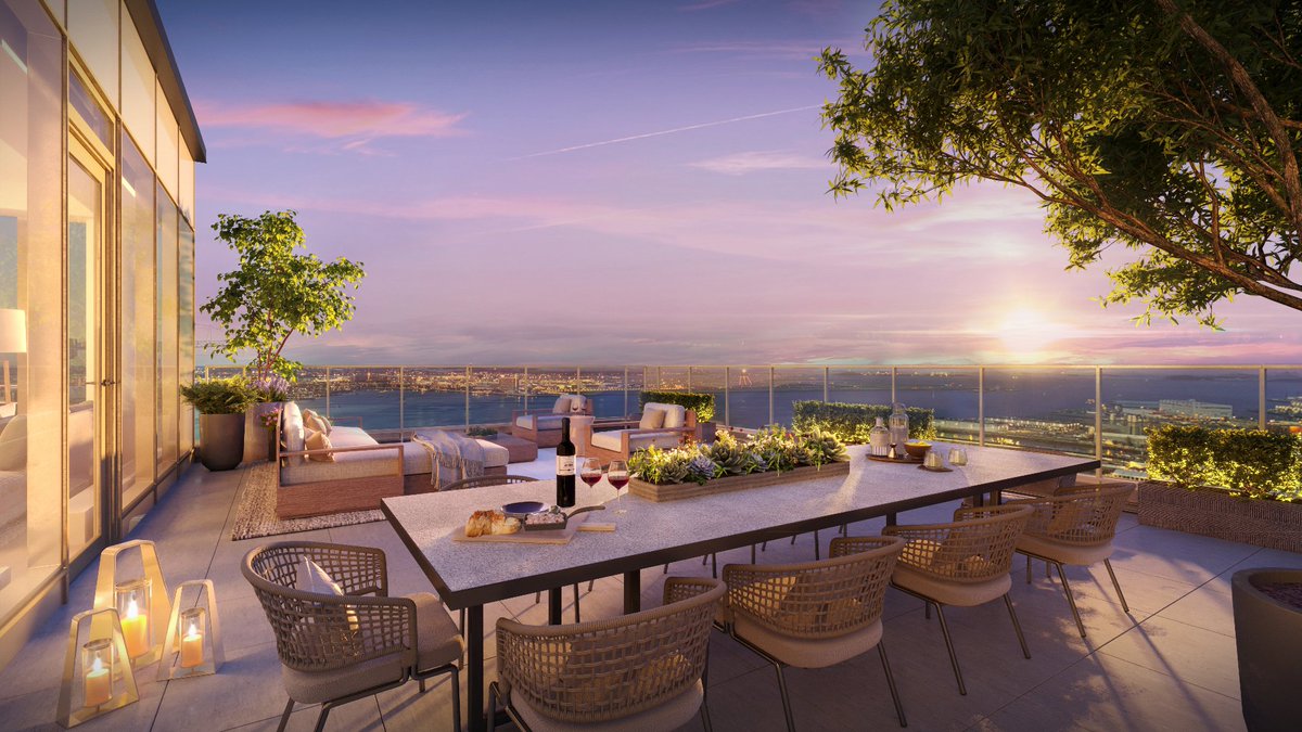 EchelonSeaport's tweet photo. Introducing the first sneak peek at one of the amazing #EchelonSeaport Penthouse units. This sleek and stylish residence is the perfect place to unwind and relax both inside or out while taking in the beautiful views of Boston Seaport. https://t.co/Vcv5lxIwgF