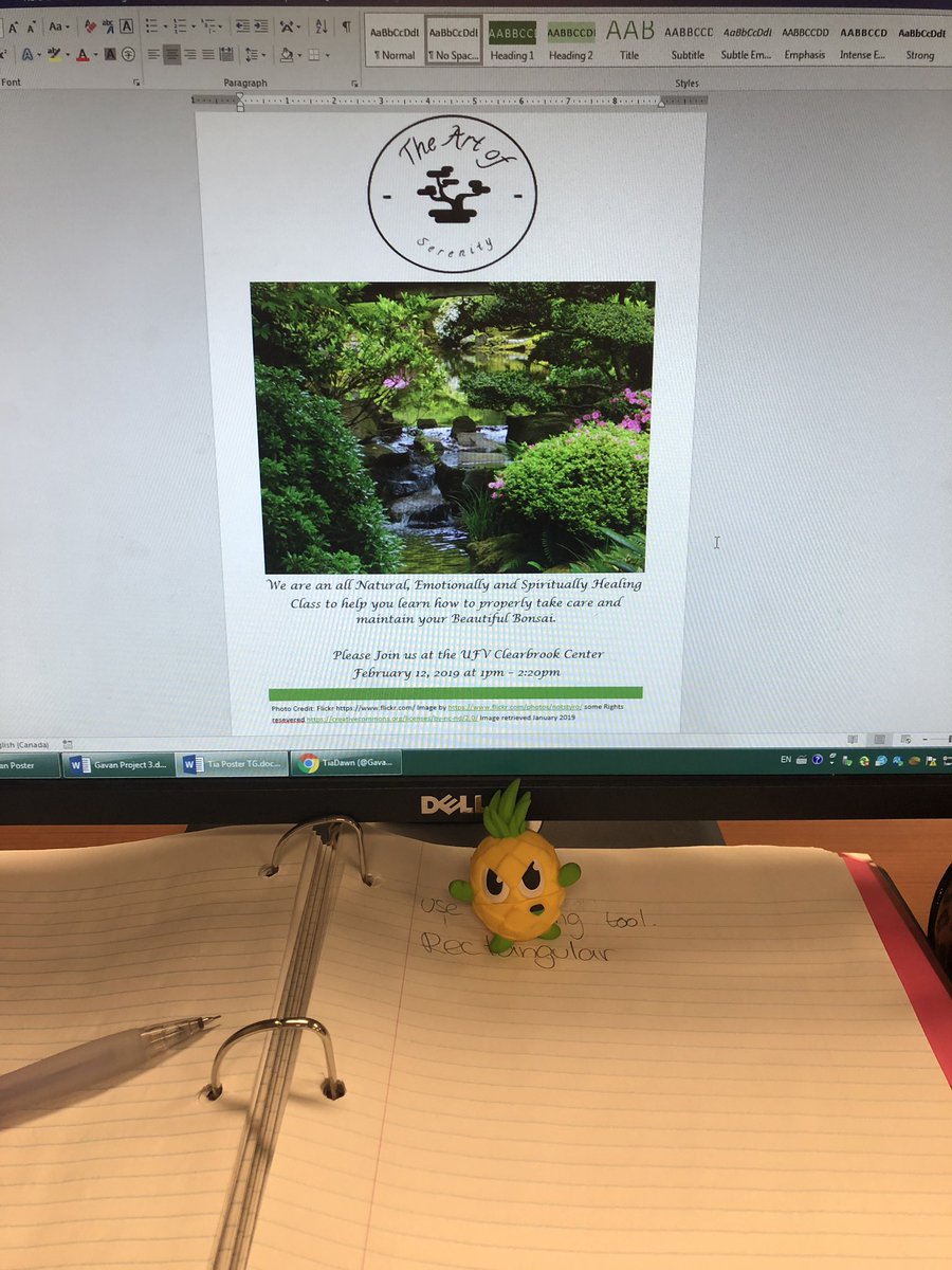 GavanTia's tweet photo. Super happy with my poster, can’t wait for the trade show. Also excuse my Pineapple. He’s my desk buddy. Haha 😂 #ABTatUFV #AB2T5 https://t.co/IfX7aF5a4K