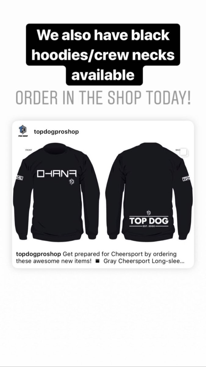 ✨ CHEERSPORT PROGRAM SHIRTS &amp; NEW TD SWEATSHIRTS now available for order 💙😍
