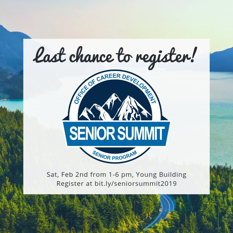 salvecareer's tweet photo. Last chance to register for Senior Summit! You don't want to miss out on our first ever Senior Career Readiness Conference! https://t.co/61Yetel2uQ https://t.co/T1vjevCMfO