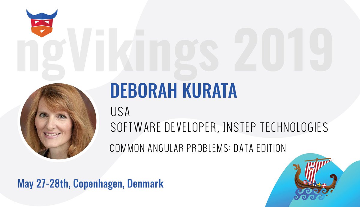 🥁 The Queen of Pluralsight has decided to join #ngVikings. <a href="/DeborahKurata/">Deborah Kurata | youtube.com/@deborah_kurata</a> career spans decades with blog posts, books, video courses and she currently holds a Microsoft MVP and Google Developer Expert title. 
😍 We are looking forward to welcoming you to Copenhagen and ngVikings