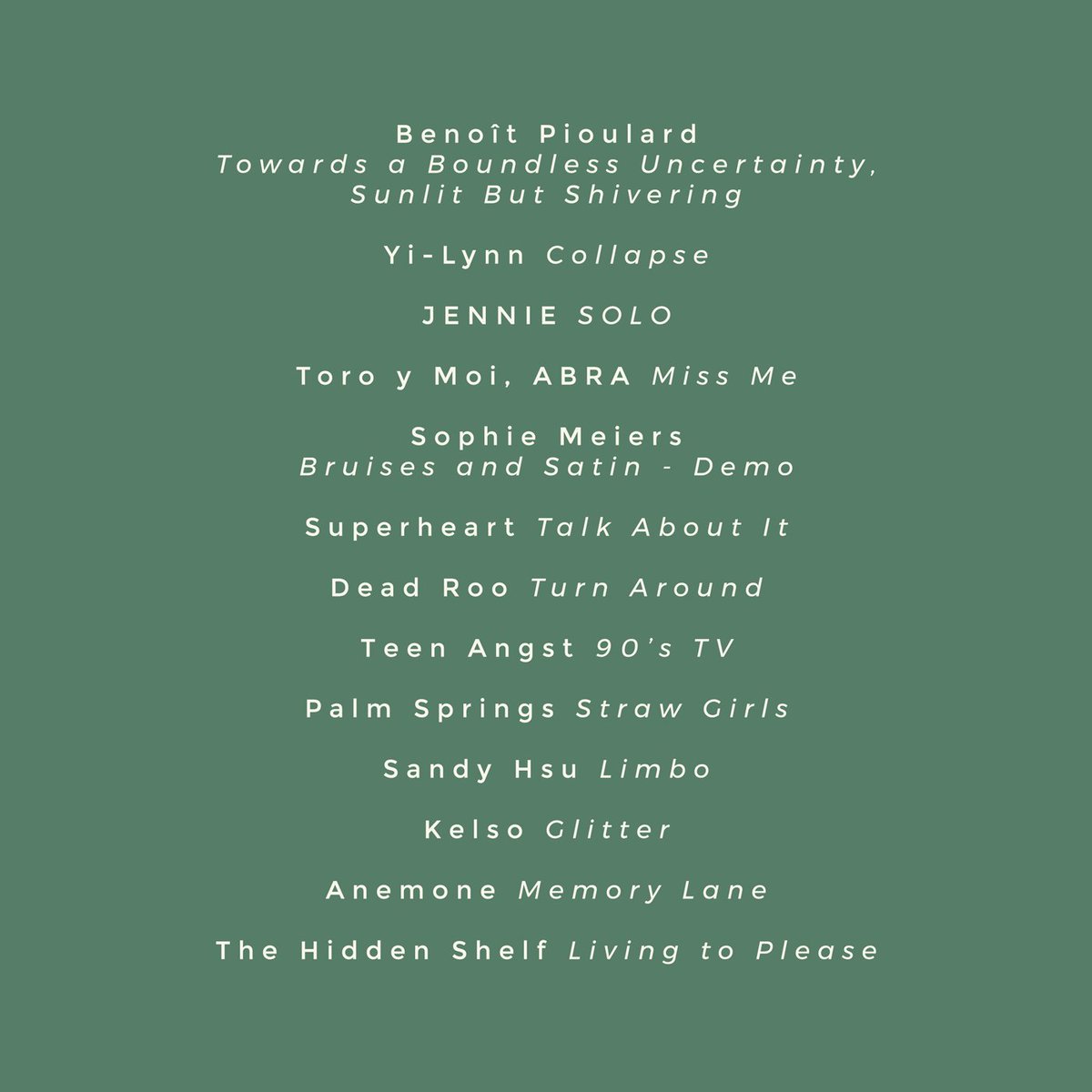 Show last week ft. <a href="/tinyruins/">tiny ruins</a> <a href="/mellowfellow_69/">Polo</a> <a href="/HOOMESHAAKE/">ℎ𝑜𝑚𝑒𝑠ℎ𝑎𝑘𝑒</a> <a href="/ToroyMoi/">Toro y Moi</a> <a href="/abra/">✯abz✯</a> <a href="/sophiexmeiers/">sophie meiers</a> <a href="/thehddnshlf/">the hidden shelf</a> + more 🌱 listen back at programs.3mdr.com/unfolding