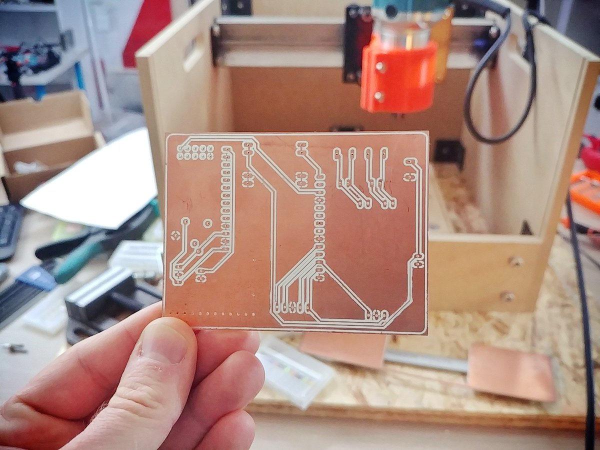 Always keep learning! Just milled my first circuit board on the Sienci - room to improve, but it's functional.
By the way, what would you call these? They're obviously not printed circuit boards (PCBs), so what are they?
