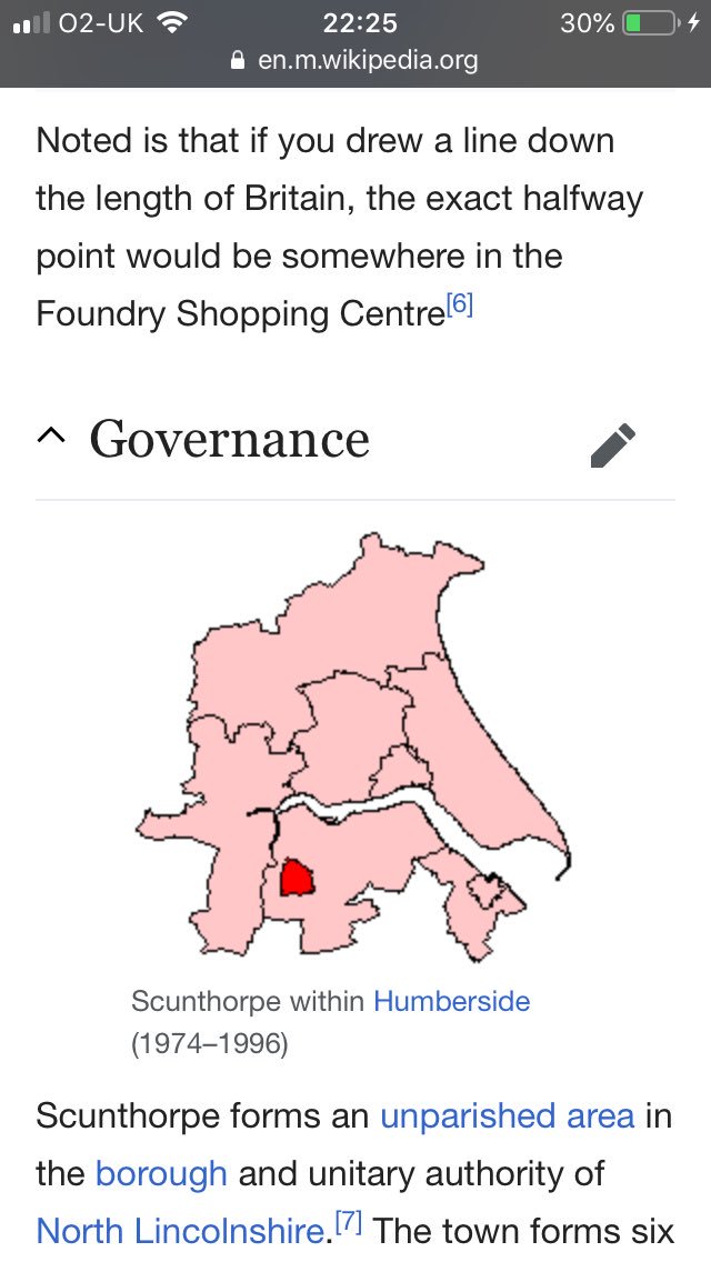 From Wikipedia: “If you draw a line down the length of Britain. The exact halfway point would be somewhere in the Foundry Shopping Centre”