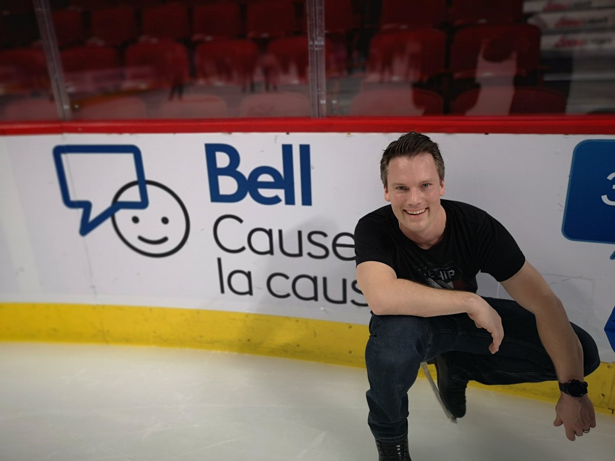 Our CEO and Olympic figure skater, <a href="/craigbuntin/">Craig Buntin</a>, at the Sportlogiq Free Skate at the <a href="/CentreBell/">Centre Bell</a> #BellLetsTalk