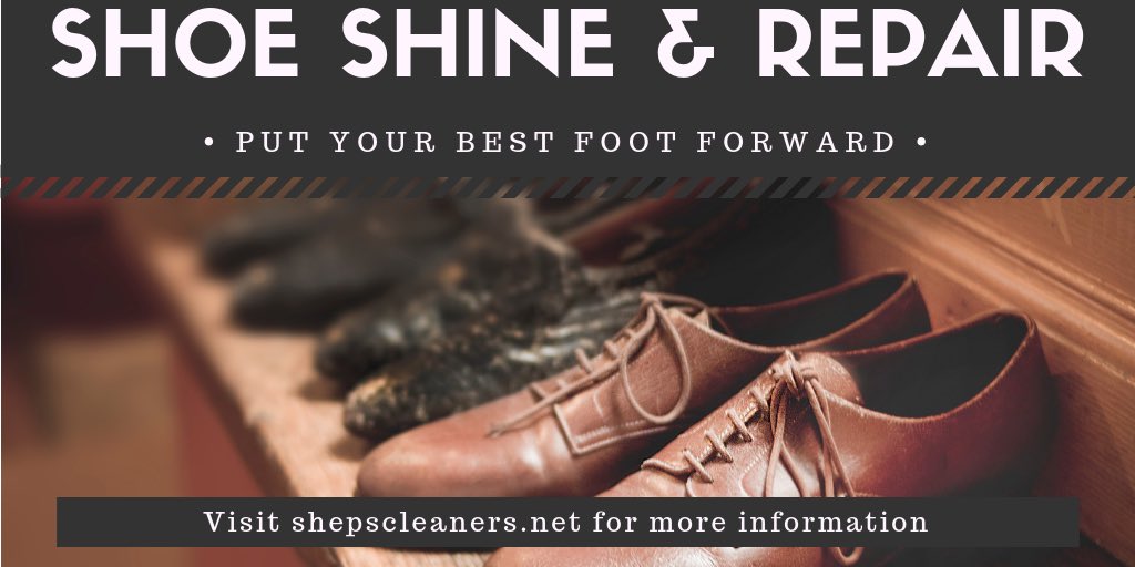 We’ve partnered with Dennis Shoe Repair to give our customers high quality shoe shines &amp; repairs. With a short one week turnaround you’ll be back on your feet in no time. Come see us!