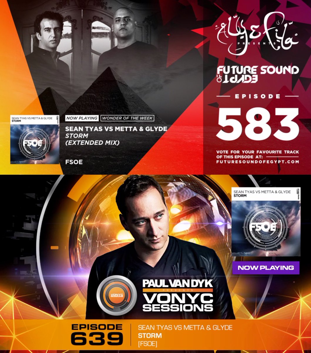 MettaandGlyde's tweet photo. MASSIVE! support over the last couple of days for our forthcoming collaboration "Storm" with the boss @SeanTyas! Release date 11/2/19 on Future Sound Of Egypt!
Pre Order your copy here https://t.co/LHxsByObx7
#storm #fsoe #pvd #alyandfila #wonderoftheweek #trancefamily https://t.co/TFr7diEd3E